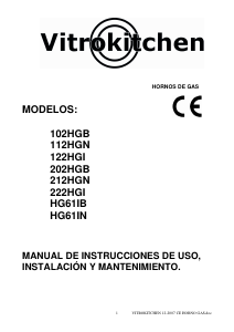 Manual de uso Vitrokitchen 212HGN Horno