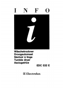 Mode d’emploi Electrolux EDC532E Sèche-linge