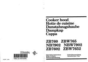 Manuale Electrolux ZBW765 Cappa da cucina