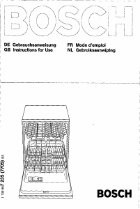 Manual Bosch SGS3009 Dishwasher