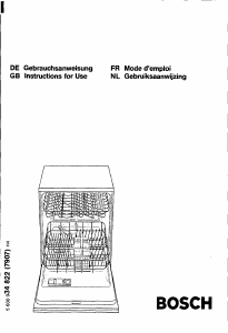 Manual Bosch SGS3302 Dishwasher