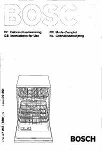 Manual Bosch SGS4009 Dishwasher