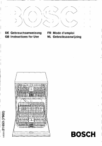Manual Bosch SGS4702 Dishwasher
