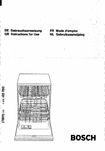 Manual Bosch SGS8302 Dishwasher