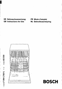 Manual Bosch SGS8402 Dishwasher