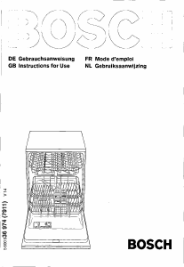 Manual Bosch SGV4603EU Dishwasher