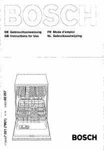 Manual Bosch SHV4303 Dishwasher