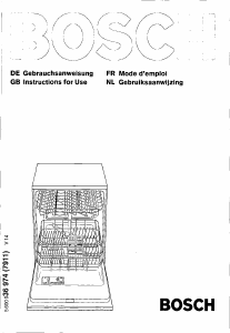 Manual Bosch SHV4603EU Dishwasher