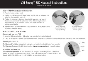 Mode d’emploi VXi Envoy UC Headset