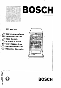 Manual Bosch SPS5462 Máquina de lavar louça