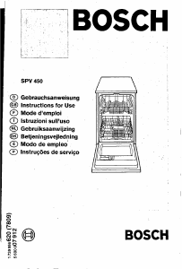 Manual Bosch SPV4503 Dishwasher
