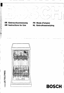 Handleiding Bosch SRI5602 Vaatwasser