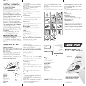 Manual de uso Black and Decker D1200 Plancha