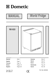 Manuale Dometic RM 4203 Frigorifero