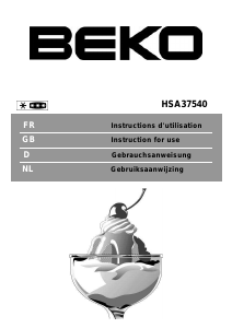 Handleiding BEKO HSA 37540 Vriezer