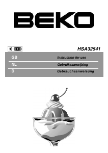 Handleiding BEKO HSA 32541 Vriezer