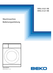 Bedienungsanleitung BEKO WML 61221 ME Waschmaschine