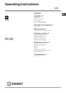 Handleiding Indesit IP 641 S (IX) AUS Kookplaat