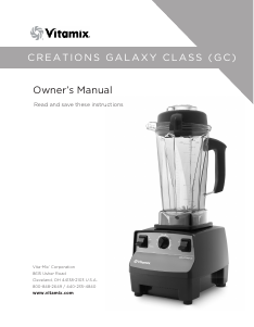 Handleiding Vitamix Creations Galaxy Class Blender