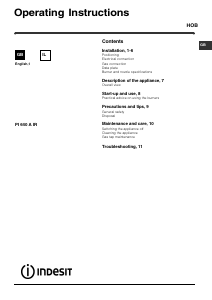 Handleiding Indesit PI 640 A (IX) IR Kookplaat