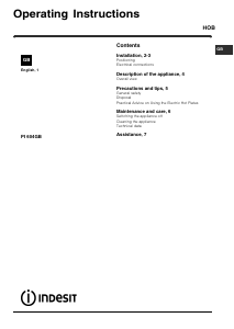 Handleiding Indesit PI 604 (IX) GB Kookplaat