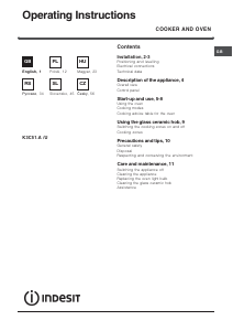 Instrukcja Indesit K3C51.A (W)/U Kuchnia