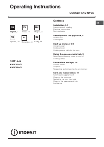 Руководство Indesit KN3C62A(W)/U Кухонная плита