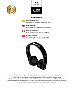 Manual de uso Vieta VHP-WB600 Auriculares