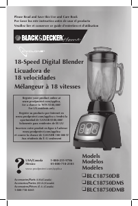 Mode d’emploi Black and Decker BLC18750DMS Blender