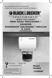 Mode d’emploi Black and Decker CG800C Moulin à café
