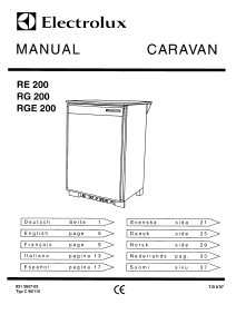 Manual Electrolux RG 200 Refrigerator