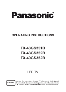 Handleiding Panasonic TX-49GS352B LED televisie