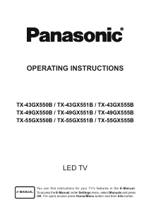 Handleiding Panasonic TX-49GX551B LED televisie