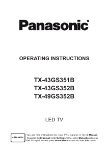 Manual Panasonic TX-43GS351B LED Television