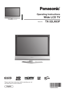 Manual Panasonic TX-32LX63F Viera LCD Television