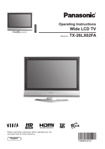 Manual Panasonic TX-26LX62FA Viera LCD Television