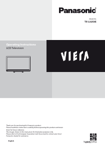 Bruksanvisning Panasonic TX-L32X3E Viera LCD TV