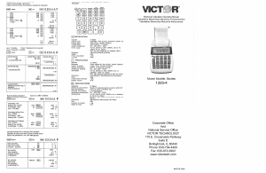 Manual Victor 1205-4 Printing Calculator