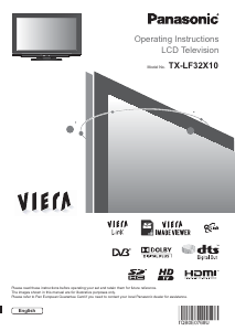 Manual Panasonic TX-LF32X10 Viera LCD Television