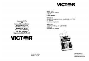 Manual Victor 1208-2 Printing Calculator