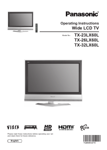 Manual Panasonic TX-23LX60L LCD Television