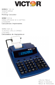 Manual Victor 1225-3A Printing Calculator