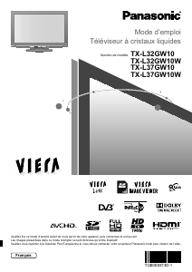 Mode d’emploi Panasonic TX-L37GW10 Viera Téléviseur LCD