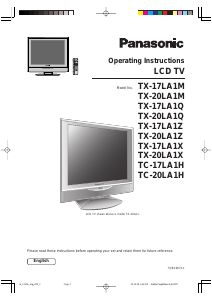 Manual Panasonic TC-20LA1H LCD Television