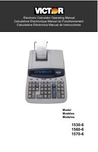 Manual Victor 1560-6 Printing Calculator