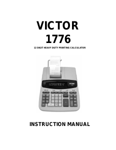 Manual Victor 1776 Printing Calculator