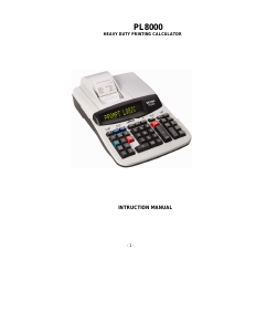 Manual Victor PL8000 Printing Calculator