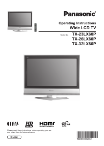 Manual Panasonic TX-32LX60P Viera LCD Television