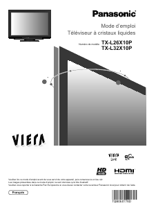 Mode d’emploi Panasonic TX-L26X10P Viera Téléviseur LCD