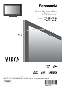 Manual Panasonic TX-37LX85L Viera LCD Television